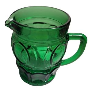 Vintage Bullseye Green Glass Creamer